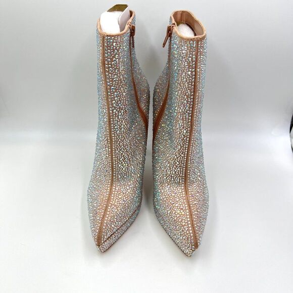 NEW Madden Girl Size 8 Lorile Blush Jeweled Encrusted Platform Ankle Boots Shoes - Picture 2 of 14